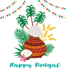 illustration of Happy Pongal greeting background