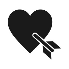 Love You icon silhouette .design template vector illustration