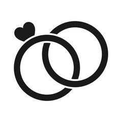 Wedding Ring icon silhouette .design template vector illustration