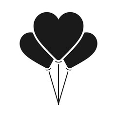 Balloons icon silhouette .design template vector illustration