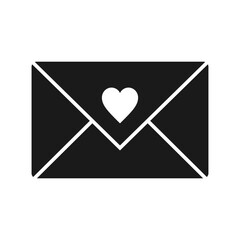 Love Letter icon silhouette .design template vector illustration
