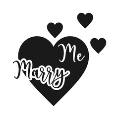 Marry Me icon silhouette .design template vector illustration