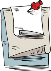 Doodle notepaper for messages ,vector illustration