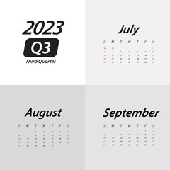 Q3 Third Quarter of 2023 Calendar

