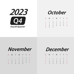 Q4 Fourth Quarter of 2023 Calendar
