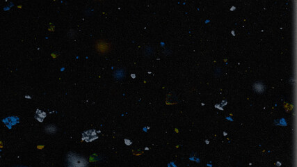 Abstract Black sky background with fine multi coloured dots pattern popping	