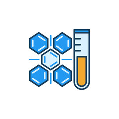 Formula and Test Tube vector Biochemistry concept colored icon