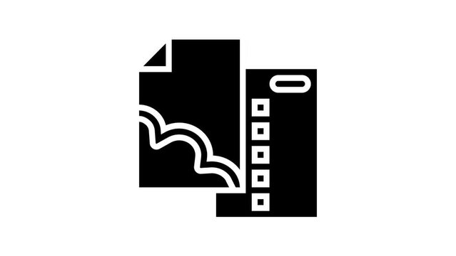 litmus paper with image line icon animation