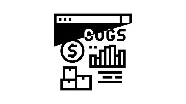 cost of goods sold cogs report line icon animation