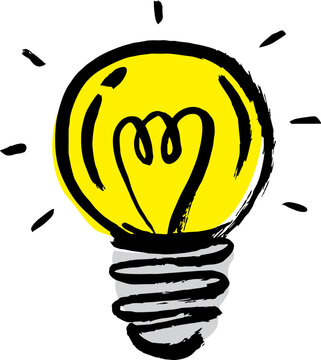 doodle style light bulb vector illustration

