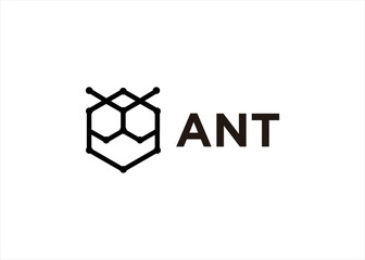 ant logo design with light bulb lamp concept