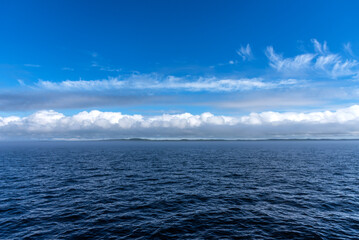 Panoramic view of the White Sea near the Solovetsky Islands, Russia