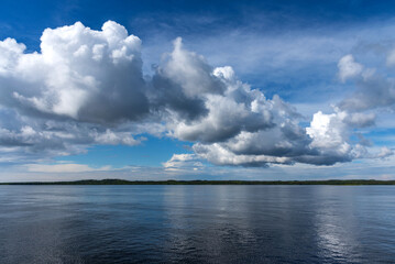 Fototapeta na wymiar Panoramic view of the White Sea near the Solovetsky Islands, Russia