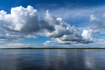 Fototapeta premium Panoramic view of the White Sea near the Solovetsky Islands, Russia
