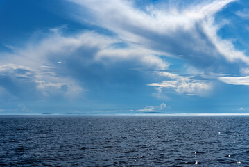 Panoramic view of the White Sea near the Solovetsky Islands, Russia