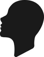 Human face side vied profile silhouette illustration isolated