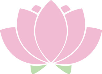 Lotus flower flat style pink icon illustration isolated