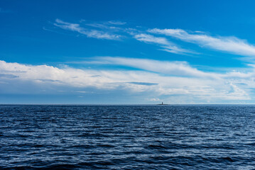 Panoramic view of the White Sea near the Solovetsky Islands, Russia