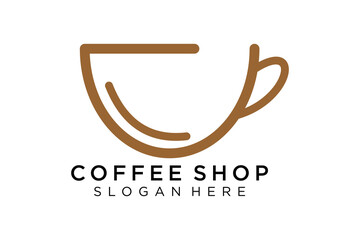 Coffee logotype. Minimalist coffee logo concept, fit for caffe, restaurant, packaging and coffee business. Illustration vector logo.