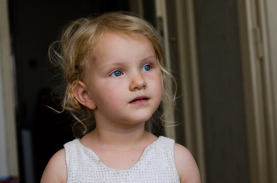 portrait of toddler blond girl
