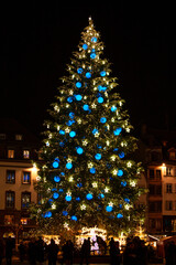 STRASBOURG, FRANCE - December 2016 - Christmas tree in Place Kleber
