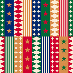 Fototapeta premium Geometric elements stripes pattern for christmas and new year holidays. 