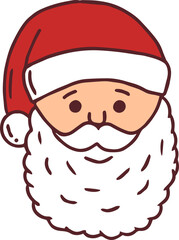 Illustration of cute Santa Claus. Cartoon style.