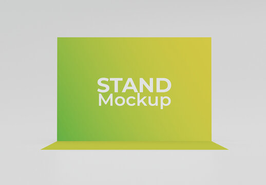 Frontal View Simple Exhibition Stand Mockup