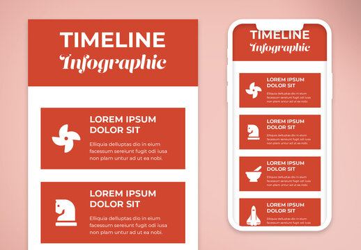 Vermilion Color Minimalist Timeline Infographic