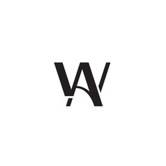 Letter WA or AW logo or icon design