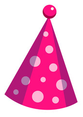 Birthday hat illustration isolated. Party hat illustration with circle pattern and star on the top