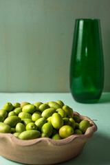 green raw olive fruit