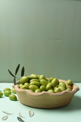 green raw olive fruit