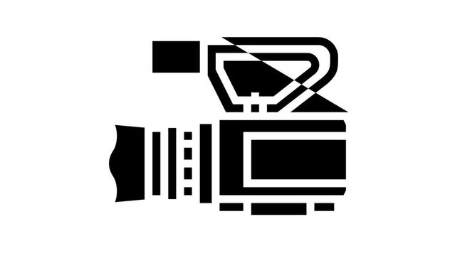 camcoder video production film line icon animation