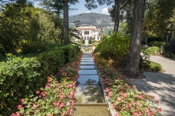 Fototapete Villefranche-sur-Mer, Französische Riviera Gärten der Villa Ephrussi de Rothschild, Nizza, Frankreich