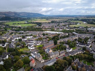 Aerial panoramic view of Stirling, Scotland