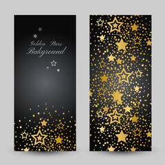 Anniversary luxury backgrounds with gold stars decoration.