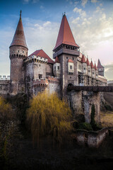 Fototapeta na wymiar Medieval castle with a beautiful architecture from Romania