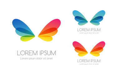 Abstract rainbow color logo. Colorful vector emblem.