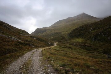 Fototapeta na wymiar Scenic landscape of Scottish Highlands near Kinlochleven village, Scotland