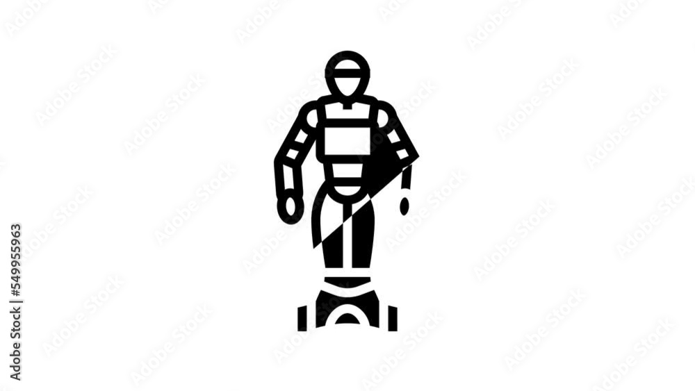 Canvas Prints artificial robot line icon animation