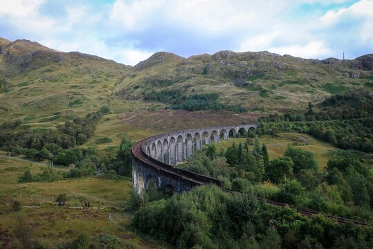 Glenfinnan viaduct in West Scottish Highlands, Scotland © free2trip
