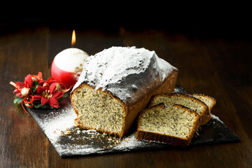 Christmas cake with poppy seed