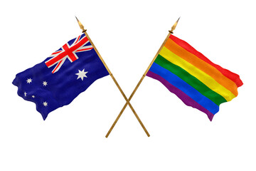 Background for designers. National Day. 3D model National flags Australia and Gay Pride