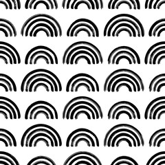 Grunge abstract seamless background pattern collection. Vector black and white art backdrop illustration. Hand drawn brush horizontal curve short lines. Design for wrapping paper, textile