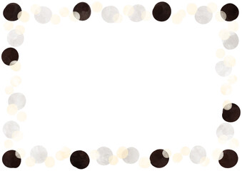 水彩風おしゃれな水玉の長方形フレーム素材