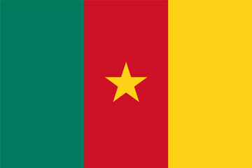 Cameroon flag standard shape and color - obrazy, fototapety, plakaty