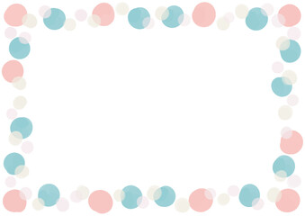 かわいい水玉の長方形フレーム素材