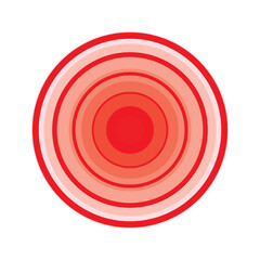 Pain Icon, Painful Spot Mark, Ache Symbol, Painkiller Target, Pain Pointing Sign, Red Circle Illness Location