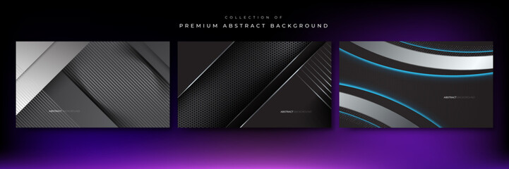 Abstract background dark with carbon fiber texture vector illustration and metal texture. Vector abstract graphic design banner pattern presentation background wallpaper web template.